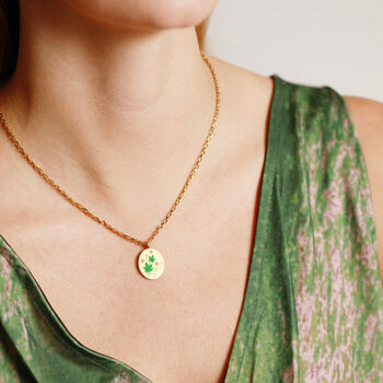 Everlasting 'English Ivy' Enamelled Pendant Necklace, 2 of 10