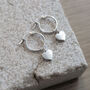 Heart Charm Hoop Earrings, thumbnail 2 of 12