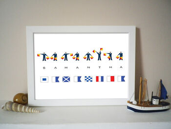 Personalised Signal And Semaphore Flags Name Print, 2 of 6