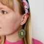 Kiwi Glitter Resin Earrings / Tropical Fruit Jewellery / Exotic Holiday Accessory, thumbnail 5 of 5