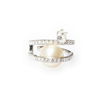 Ar Crystal And Pearl Gold Ring, 6 of 7
