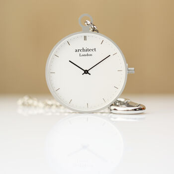 Modern Pocket Watch In Silver With Your Own Handwriting, 3 of 7