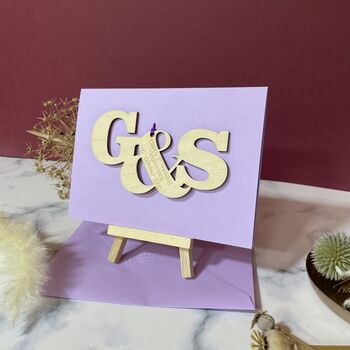 Personalised Entwined Wooden Letters 5th Anniversary Card, 5 of 9