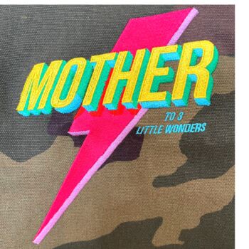 Camo Mother Lightning Bolt Tote Personalised, 3 of 3