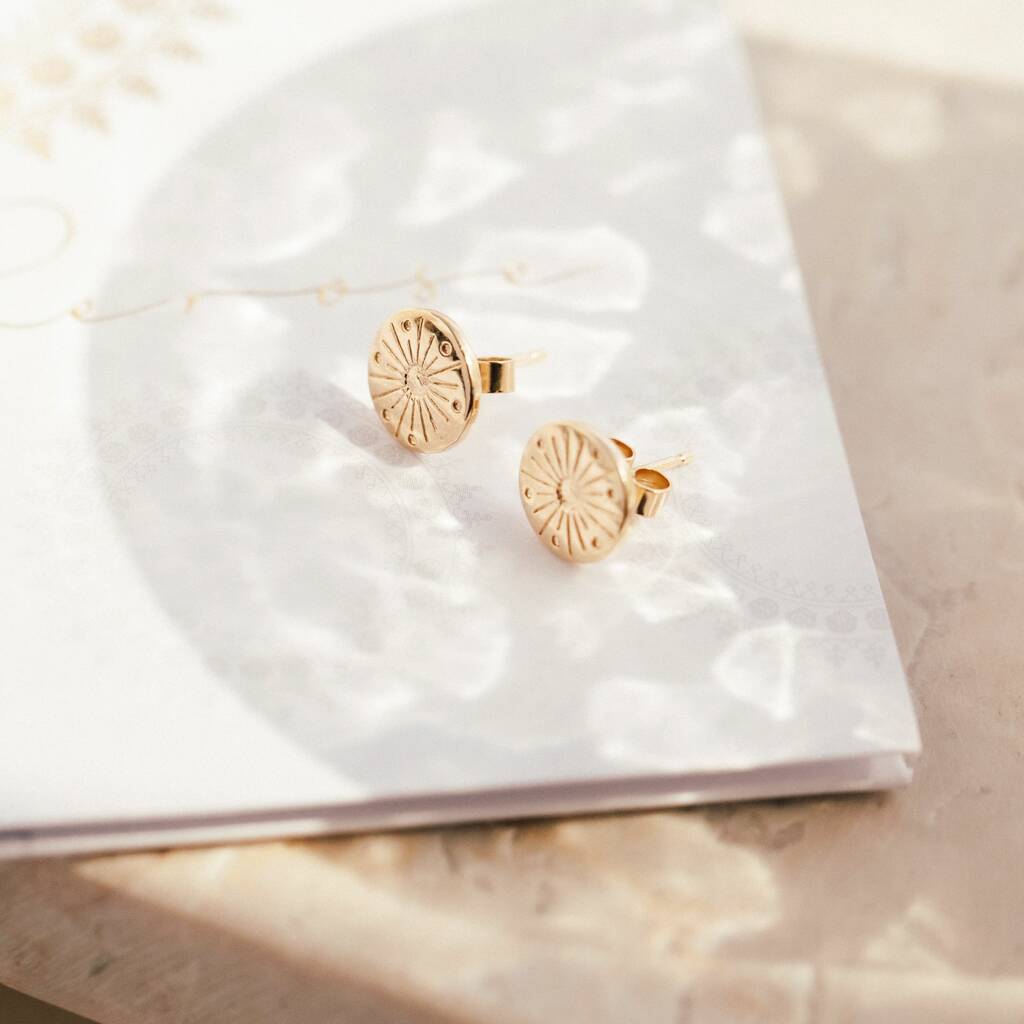 My Sunshine Small Sun Stud Earrings By Under the Rose