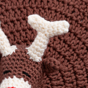 Reindeer Baby Comforter Crochet Kit, 7 of 9