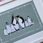 Penguin Family Portrait Print A4 Or A3, thumbnail 3 of 8