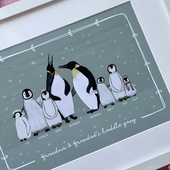 Penguin Family Portrait Print A4 Or A3, 3 of 8