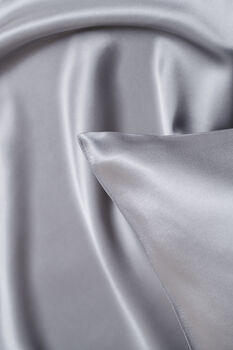 100% Mulberry Silk Pillowcase, One Piece, Silver Grey, 3 of 6