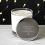 Personalised From Our Family To Yours Christmas Candle, thumbnail 1 of 3