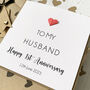 Personalised 1st Wedding Anniversary Card For Husband, thumbnail 2 of 5