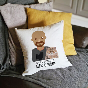 Personalised Cat Dad Gift Cushion, 2 of 12