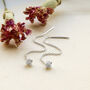 Sterling Silver Petite Knot Threader Earrings, thumbnail 1 of 3