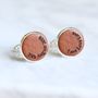 Personalised Curve Engraved Real Leather Cufflinks, thumbnail 10 of 12