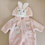 Personalised Baby Bunny Fleece All In One, thumbnail 3 of 9