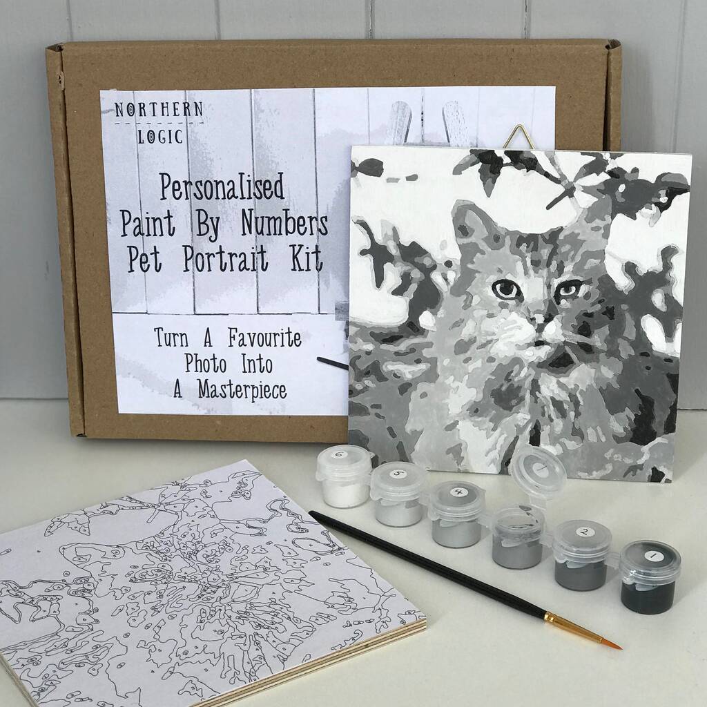 Personalised Paint By Numbers Pet Portrait Kit By Northern Logic