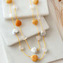 Yellow Jade Howlite And Quartz Heart Necklace In Gold, thumbnail 1 of 4