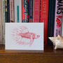 Pink Betta Fish Illustrated Blank Greeting Card, thumbnail 2 of 10