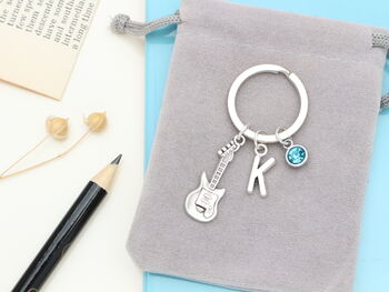 Guitar Personalised Keyring, Music Teacher Gift, 3 of 8