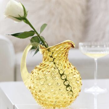 Citron Glass Hand Blown Pitcher, 3 of 4