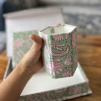 Stationery Gift Set | Keepsake Box | Blockprint Cotton, 4 of 12