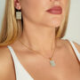 Matching Earrings And Necklace | Cream And Green | Rectangle Set, thumbnail 2 of 11