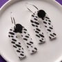 Sterling Silver Dalmatian Print Arch Statement Earrings, thumbnail 2 of 4