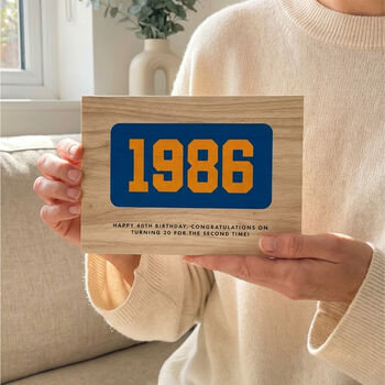 Personalised Year Milestone Giant Wooden Block For Birthday Or Anniversary Gift, 4 of 9