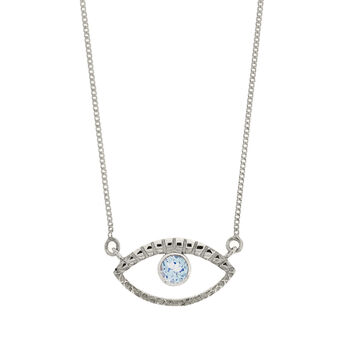 Eye Of Intuition Topaz Necklace Silver Or Gold Plated, 2 of 11