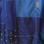 Navy Blue Pure Silk Hand Stitched Cover Up, thumbnail 6 of 6