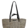 Black And Natural Pinstripe Sisal Shopper, thumbnail 4 of 5