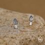 Sterling Silver Morel Mushroom Stud Earrings, thumbnail 3 of 12