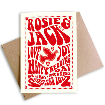 Frameable Keepsake Wedding Gig Style Card To Personalise, Large, 4 of 7