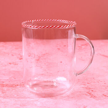 G Decor The Twist Rim Handcrafted Glassware Collection Tea Cups And Coffee Mugs In Red, Blue And Green, 7 of 7