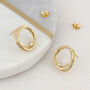 18ct Gold Plated And Pearl Spiral Stud Hoop Earrings, thumbnail 2 of 5