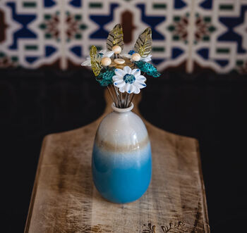 Ocean Inspired Glass Bouquet In Ceramic Vase, 6 of 10
