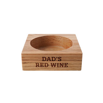 Oak Wine Bottle Holder 'Dad's Red Wine' | Special Gift | Birthday | Oak | Wine Gift | Special Dad, 2 of 2