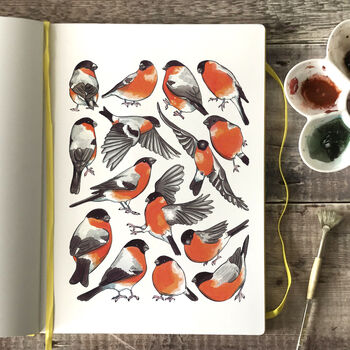 Bullfinches Watercolour Art Print, 3 of 8