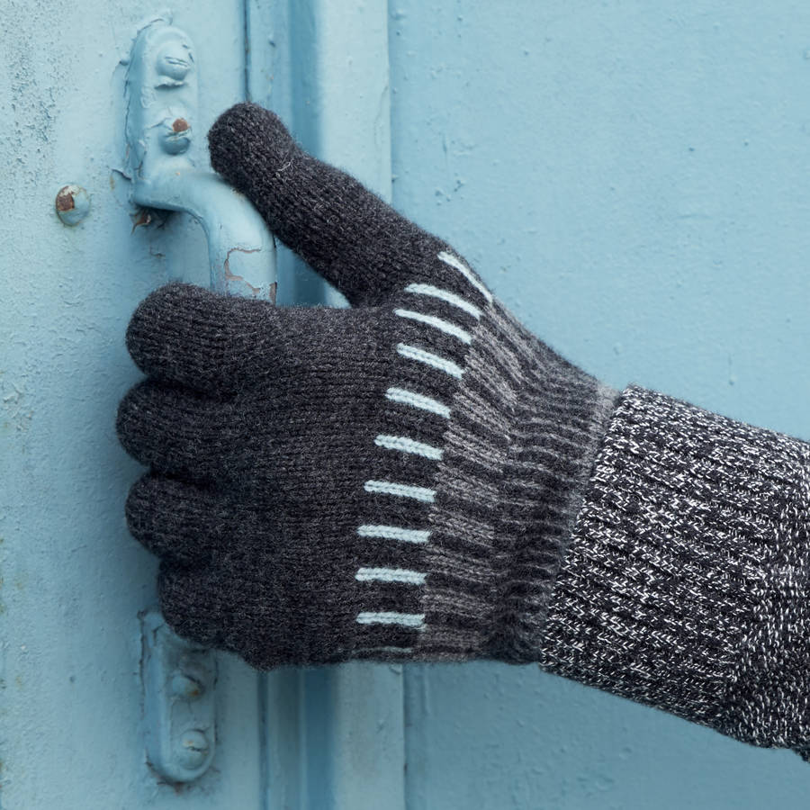 men's knitted lambswool gloves by rose b. brown