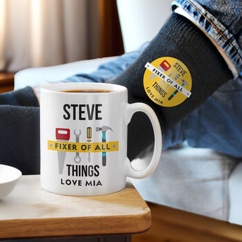 Personalised Fixer Of All Things Mug And Socks Set, 4 of 5