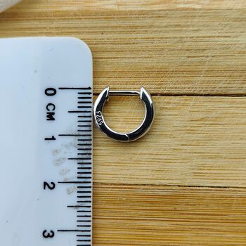 Sterling Silver Circle Round Zircon Hoop Earrings, 2 of 6