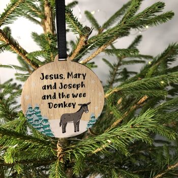 Jesus, Mary And Joseph And The Wee Donkey Decoration, 3 of 4