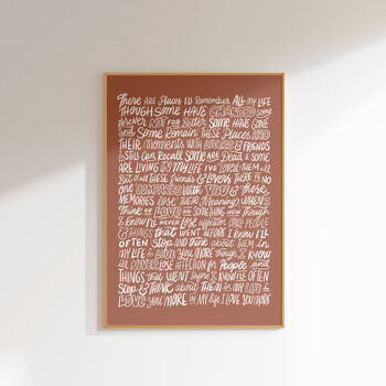 The Beatles Poster, In My Life Song Lyrics Print, 6 of 11