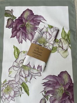 Winter Hellebore Botanical Art Tea Towel, 2 of 2