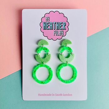 Link Geometric Glitter Earrings *More Colours Available*, 3 of 4