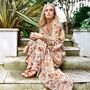 'Danica' Cream, Terracotta And Gold Floral Print Maxi Dress, thumbnail 1 of 12