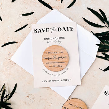 Personalised Save The Date Magnet Minimalist Cards, 10 of 10