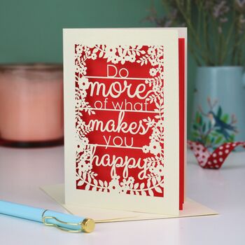 Do More Of What Makes You Happy Papercut Card, 3 of 8