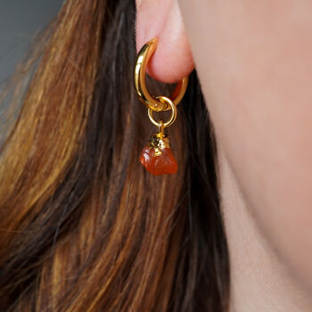 Carnelian Crystal Hoop Earrings, 2 of 9