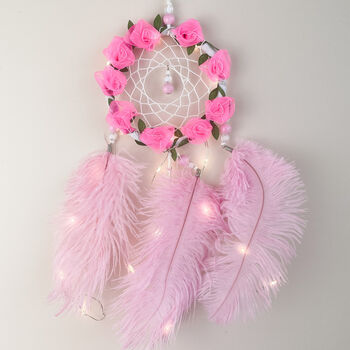 Rose Pink Dainty Dream Catcher For Girls Room Decor, 2 of 6